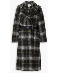 Isabel Marant - Belted Double-breasted Checked Wool-blend Coat - Lyst