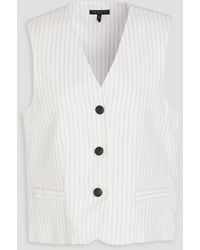 Rag & Bone - Erin Striped Cotton And Linen-blend Twill Vest - Lyst