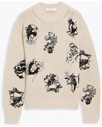 Zimmermann - Pullover aus merinowolle mit stickereien - Lyst