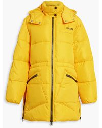 Ganni - Zip-detailed Quilted Shell Hooded Down Coat - Lyst