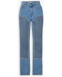 Area - Hoch sitzende jeans mit geradem bein und kristallverzierung - Lyst