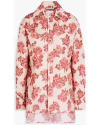 Emilia Wickstead - Hemd aus taft mit floralem print und cut-outs - Lyst