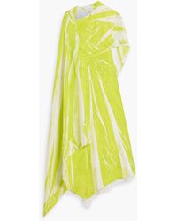 ROKSANDA - Pascale Cape-effect Printed Taffeta Midi Dress - Lyst