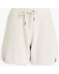 Brunello Cucinelli - Sequin-embellished Waffle-knit Cotton-blend Shorts - Lyst