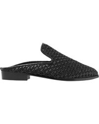 Robert Clergerie Alice Raffia Slippers Black