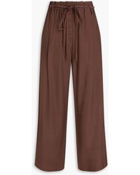 A.Emery - Macie Belted Cotton-Blend Twill Wide-Leg Pants - Lyst
