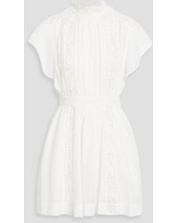 Isabel Marant - Gisele Guipure Lace-Trimmed Cotton-Blend Voile Mini Dress - Lyst