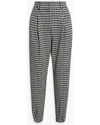 Brunello Cucinelli - Checked Wool And Cotton-blend Tapered Pants - Lyst