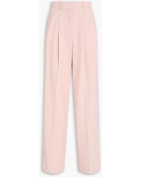 Theory - Pleated Crepe Wide-Leg Pants - Lyst
