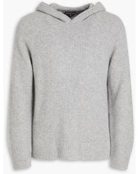 James Perse - Ribbed Mélange Cashmere Hoodie - Lyst