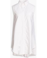 Thom Browne - Appliquéd Striped Cotton-poplin Mini Shirt Dress - Lyst