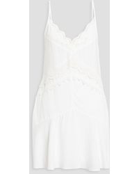 IRO - Lavea Crocheted Lace-Trimmed Broadcloth Mini Slip Dress - Lyst