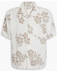 Onia - Printed Linen-blend Shirt - Lyst