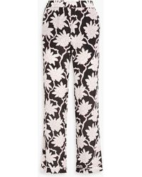 Valentino Garavani - Floral-print Silk Crepe De Chine Straight-leg Pants - Lyst