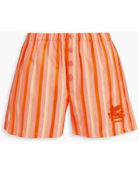 Etro - Shorts aus einer baumwollmischung mit streifen und stickereien - Lyst