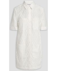 Veronica Beard - Rafaela Broderie Anglaise Cotton Mini Shirt Dress - Lyst