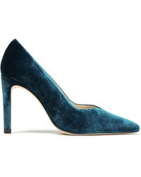 Sandro Velvet Court Shoes Petrol - Blue