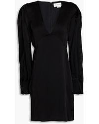 Victoria Beckham - Pleated Satin-crepe Mini Dress - Lyst