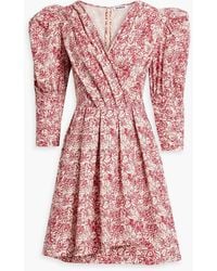 BATSHEVA - Izra Floral-print Cotton-poplin Mini Dress - Lyst