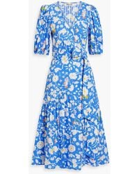 Diane von Furstenberg - Elektra Floral-print Cotton-jacquard Wrap Dress - Lyst