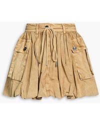 Ganni - Stretch-Cotton Poplin Mini Skirt - Lyst