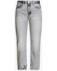 FRAME - Hoch sitzende jeans mit geradem bein in ausgewaschener optik - Lyst