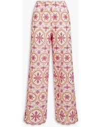 Charo Ruiz - Brigid Broderie Anglaise Cotton-Blend Wide-Leg Pants - Lyst