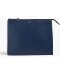 Montblanc - Sartorial Clutch Textured-leather Pouch - Lyst