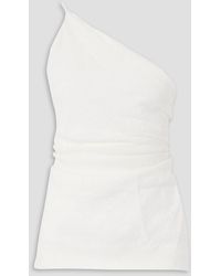 TOVE - Petra One-Shoulder Open-Back Gathered Linen Top - Lyst