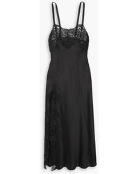 Rodarte - Lace-trimmed Silk-satin Maxi Dress - Lyst