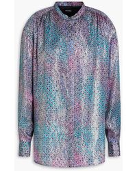 Isabel Marant - Daws bedruckte bluse aus satin aus einer seidenmischung in metallic-optik - Lyst