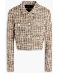 Maje - Cropped Metallic Tweed Jacket - Lyst