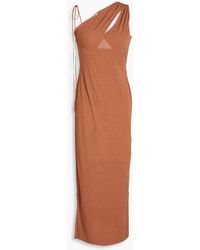Nanushka - One-shoulder Cutout Jersey Midi Dress - Lyst