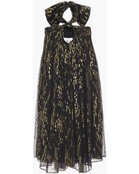 Ba&sh - Junon Metallic Fil Coupé Silk-blend Chiffon Halterneck Mini Dress - Lyst