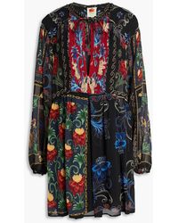 FARM Rio - Bead-embellished Printed Crepe De Chine Mini Dress - Lyst