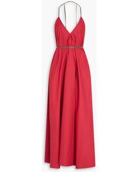 Brunello Cucinelli - Bead-Embellished Cotton-Poplin Maxi Dress - Lyst