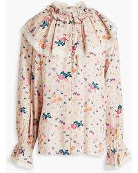 Hofmann Copenhagen - Mayla Ruffled Floral-print Crepe De Chine Shirt - Lyst