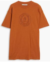 Acne Studios - T-shirt aus baumwoll-jersey mit stickereien - Lyst