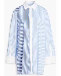 Sara Battaglia - Striped Cotton-blend Poplin Shirt - Lyst