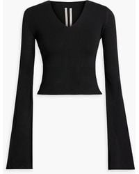 Rick Owens - Cropped Wool And Cotton-blend Sweater - Lyst