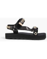 Maje Leather Platform Sandals in Black | Lyst UK