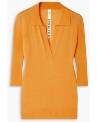 Petar Petrov - Fey Ribbed Cashmere And Silk-blend Polo Shirt - Lyst