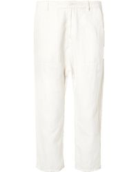 Nili Lotan - Luna Cropped Cotton And Linen-blend Twill Pants - Lyst