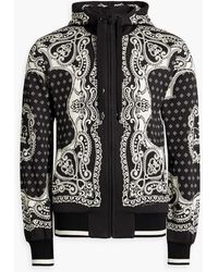 Dolce & Gabbana - Paisley-print French Cotton-terry Zip-up Hoodie - Lyst