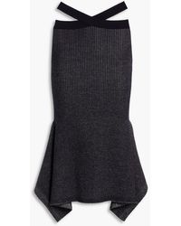 3.1 Phillip Lim - Godet Asymmetric Ribbed Wool-blend Midi Skirt - Lyst