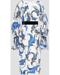 Amanda Wakeley Velvet-trimmed Silk-blend Jacquard Midi Dress - White