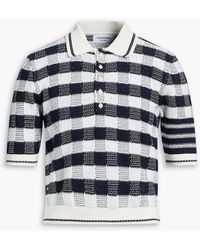 Thom Browne - Checked Cotton-Blend Polo Shirt - Lyst