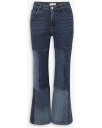 Chloé - Cropped Patchwork High-rise Flared Jeans - Lyst