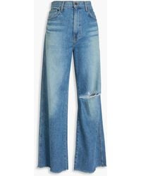 Veronica Beard - Hoch sitzende jeans mit weitem bein in distressed-optik - Lyst