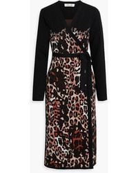 Diane von Furstenberg - Savannah Jacquard-Knit Midi Wrap Dress - Lyst
